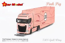 Load image into Gallery viewer, Pre-order 1/64 Scania S730 Pink Pig vehicle transporter
