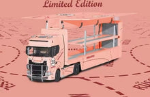 Load image into Gallery viewer, Pre-order 1/64 Scania S730 Pink Pig vehicle transporter
